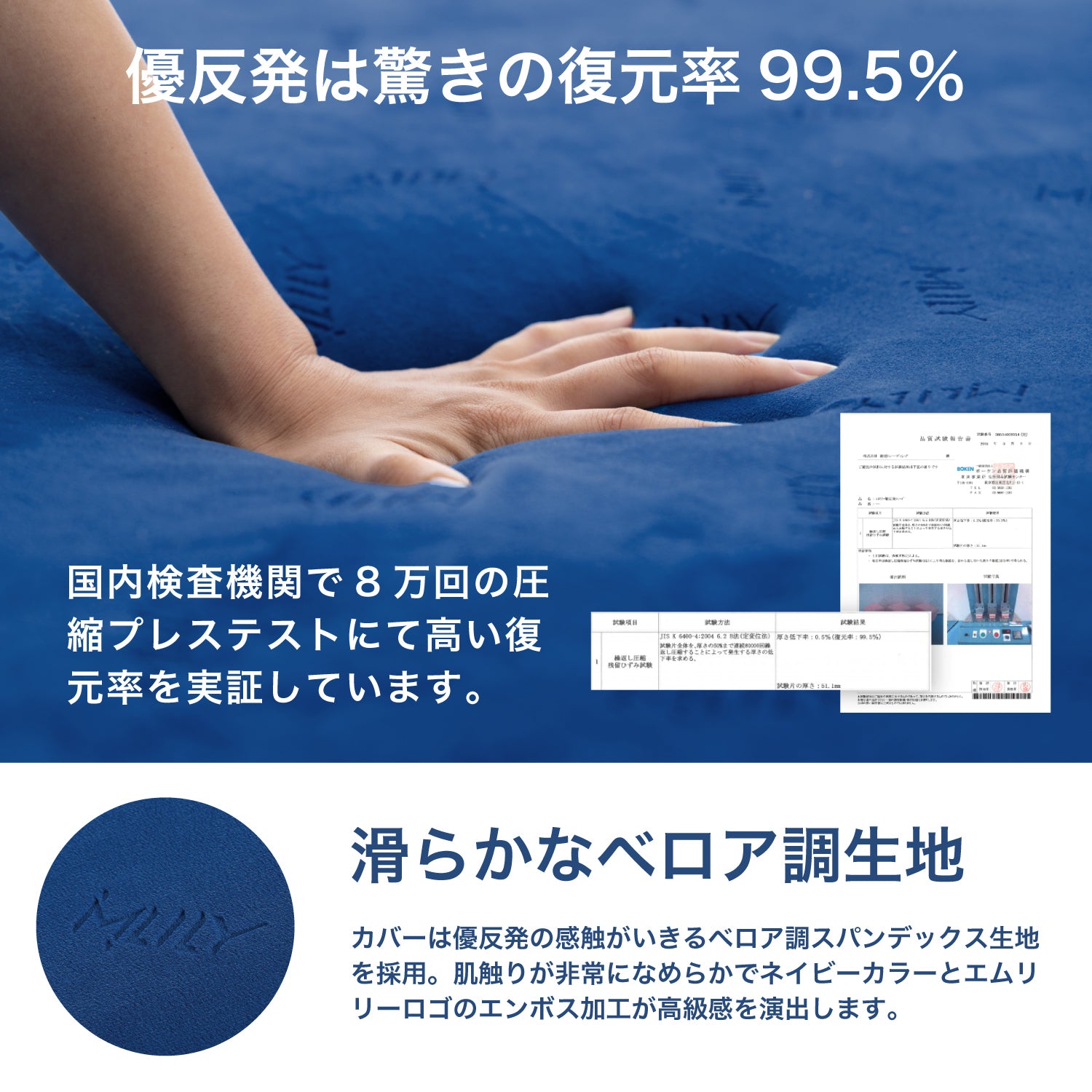 エムリリー 優反発マットレス 三つ折り 8cm