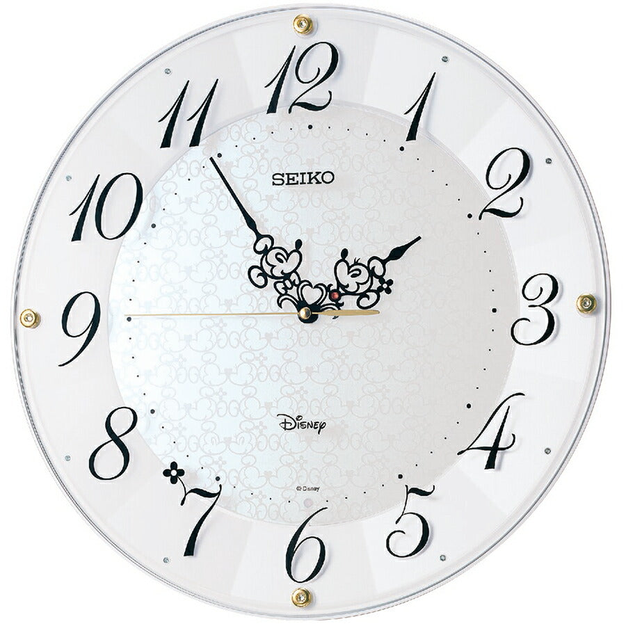 セイコー クロック 大人ディズニー ミッキー&ミニー 電波 掛け時計