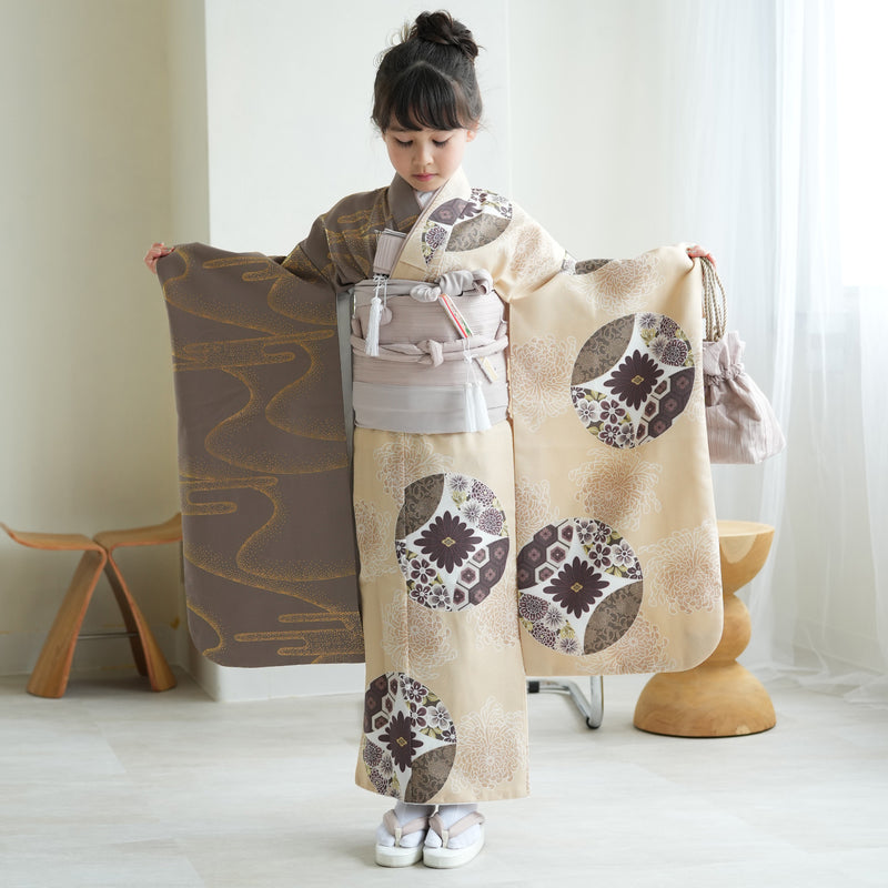 レンタル】七五三 7歳 女の子 ひよこ商店 着物 日本製作り帯 子供 kids