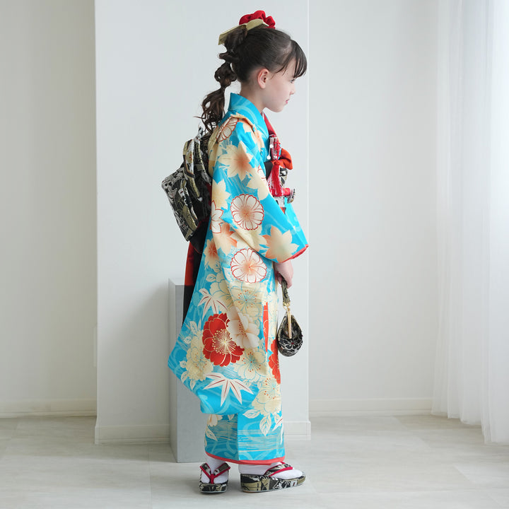 レンタル】七五三着物 7歳女の子 京舞 着物セット 四つ身 絵羽 色づく