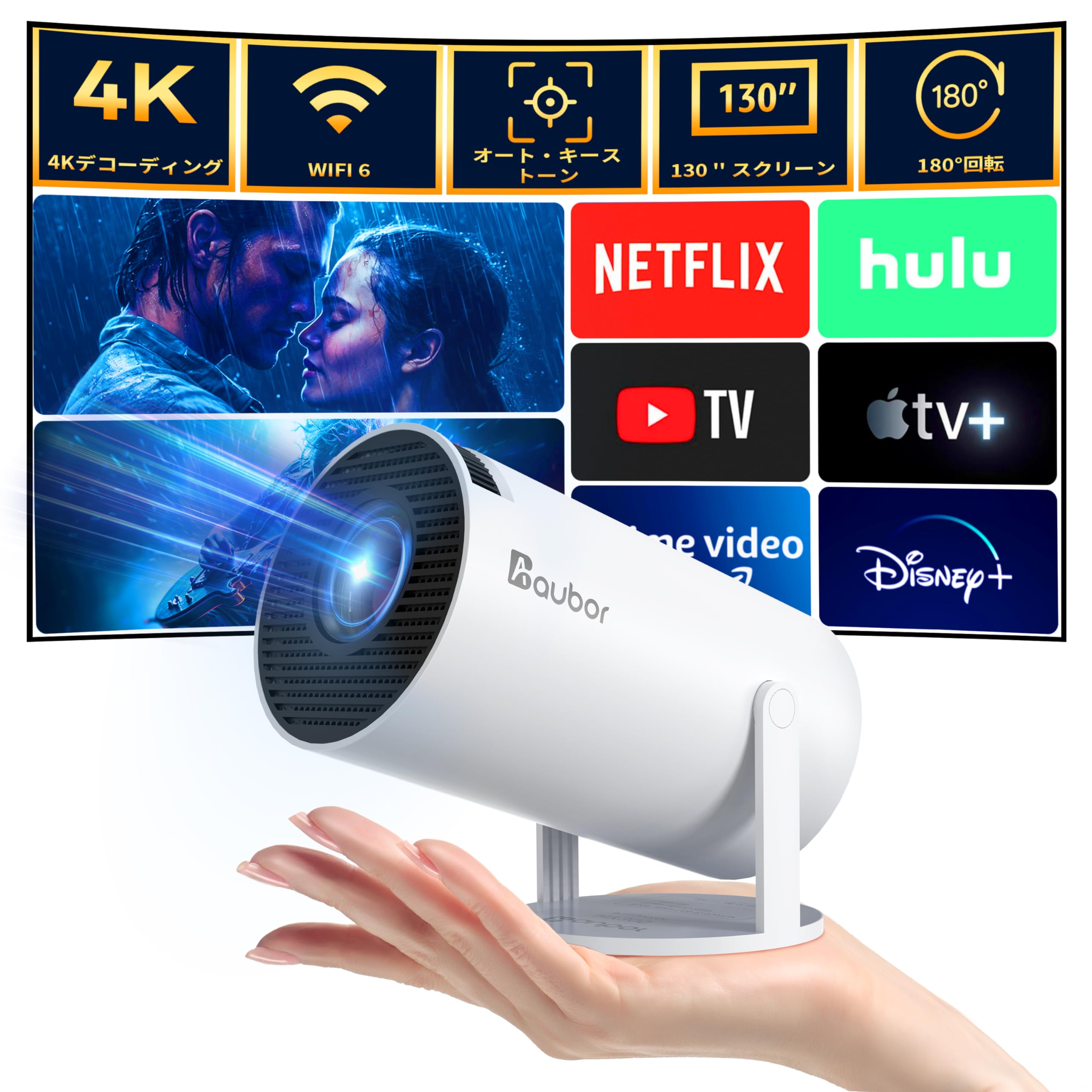 楽天市場】【超小型&180°回転】プロジェクター Android TV 11.0 高輝度