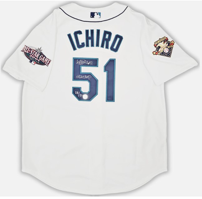 楽天市場】イチロー直筆サイン入り2001年MLBデビュー記念オールスター