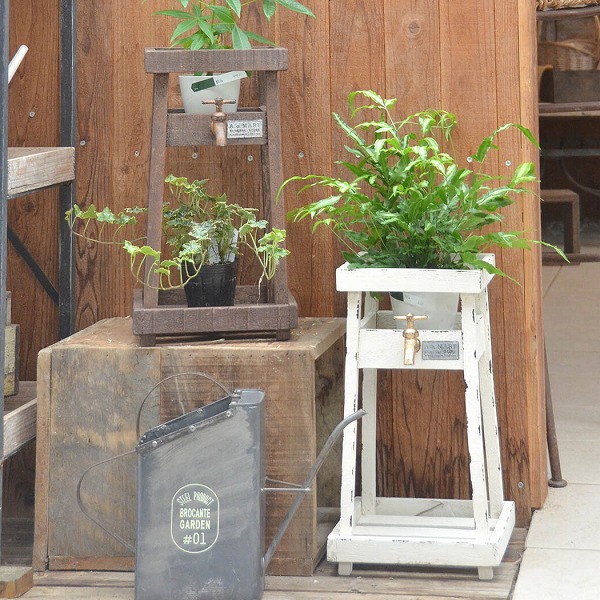 楽天市場】プランター ドラム缶プランター L レッド 2段 アンティーク