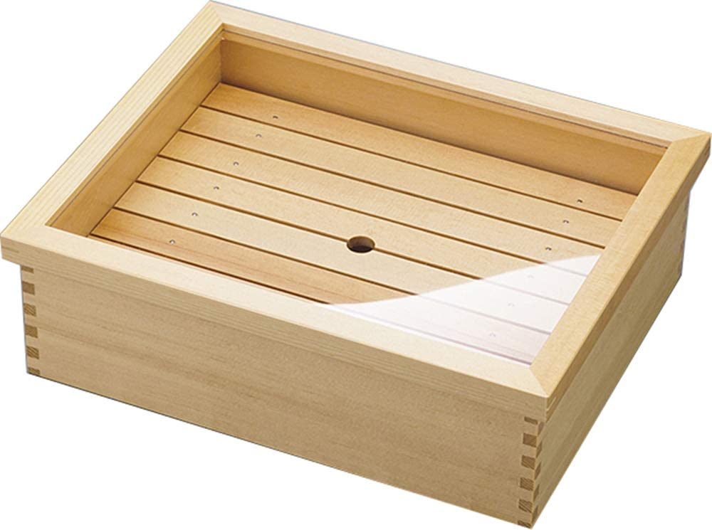 楽天市場】木製 ネタ箱 かぶせ蓋 大 10344 約445×327×H117mm 目皿