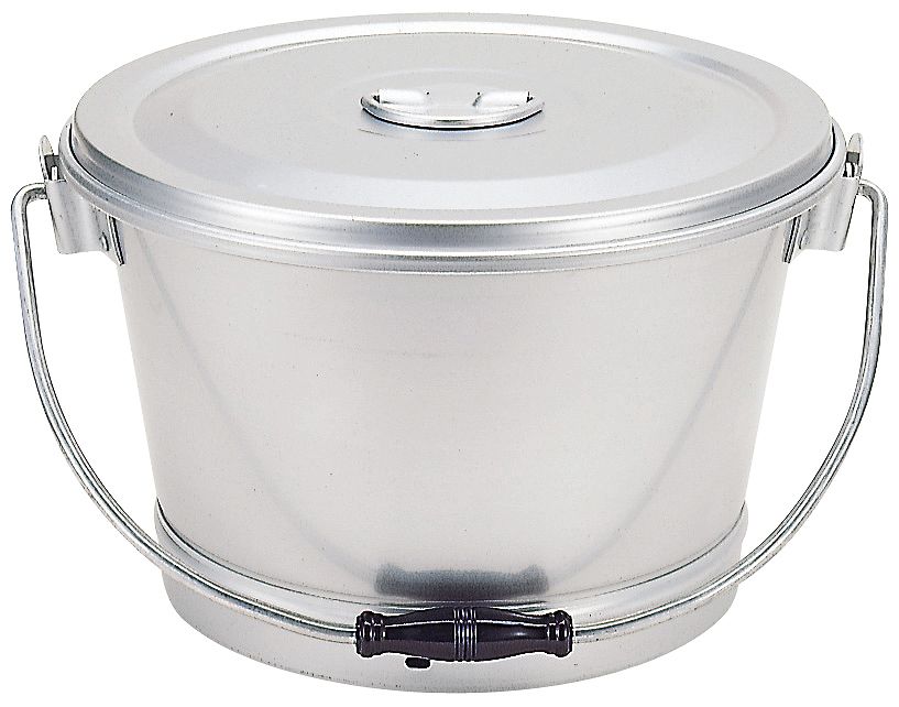 楽天市場】一重食缶 6L 蓋止付 【 アルミ 学校給食 厨房用 バケツ