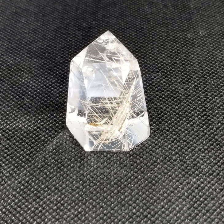 楽天市場】ゴールド ルチルクォーツ ポイント 置物 水晶 六角柱 高さ約