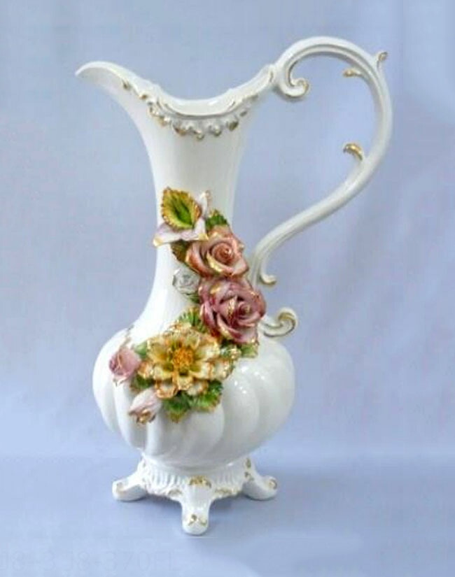 楽天市場】イタリア製 陶花 フラワーベースハンドメイド オブジェ