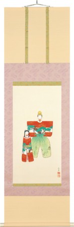 楽天市場】上村松園 掛け軸 『御ひな之図』 送料無料 【掛軸】【一間床