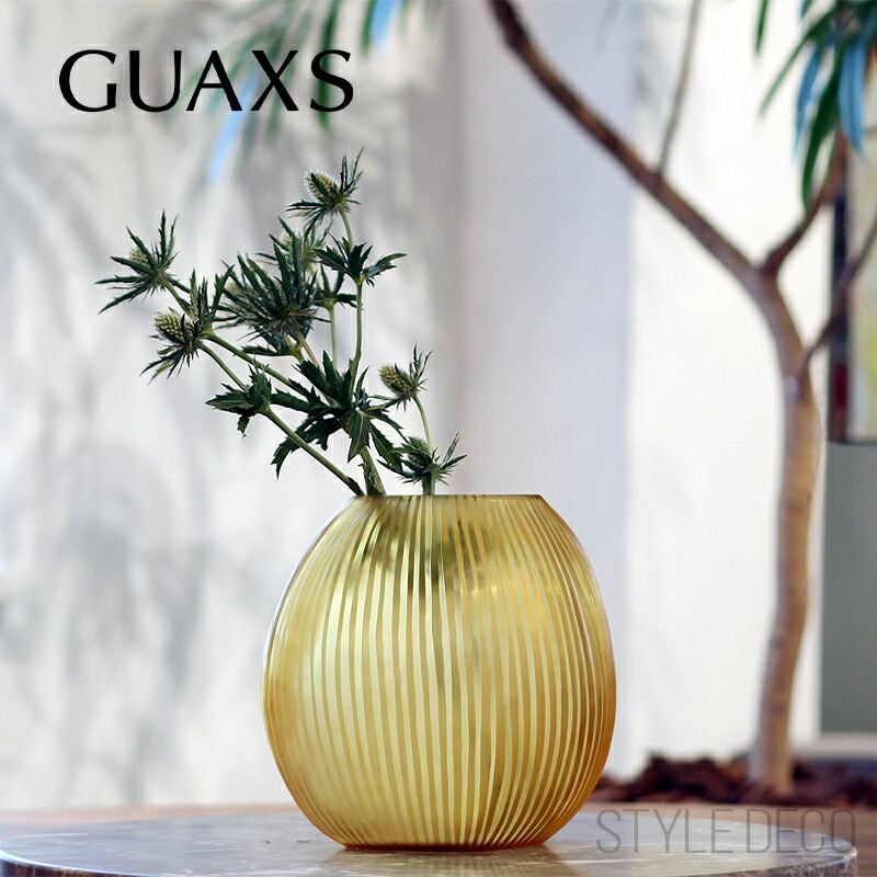 楽天市場】GUAXS ガクス フラワーベース YEOLA（M）SMOKEGREY 花瓶