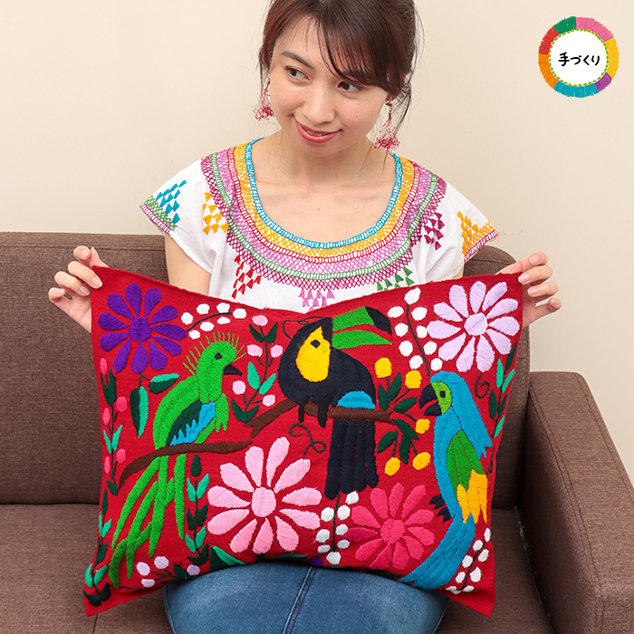 楽天市場】クッションカバー インテリア 生活雑貨 刺繍 刺しゅう 花柄