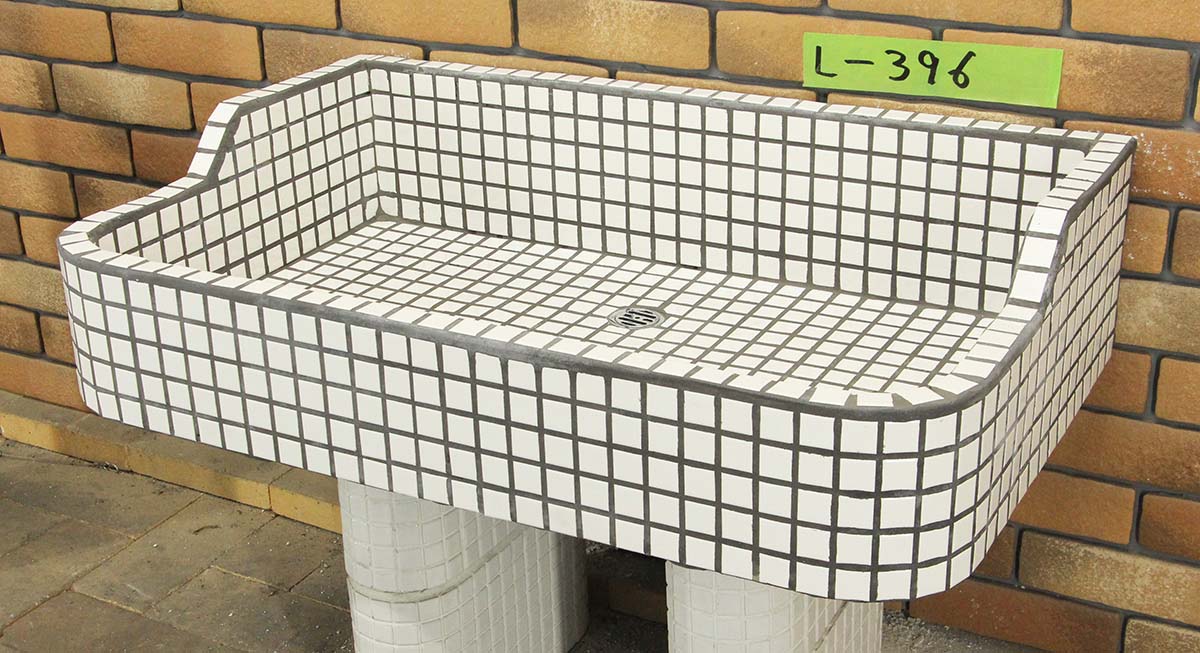 楽天市場】ガーデンシンク タイル 流し台 昭和レトロ 大型ガーデンパン