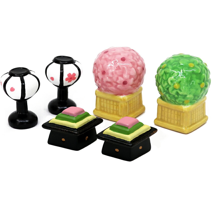 楽天市場】雛人形小道具 ひな道具 ミニ 菱餅 桜橘 高さ4cm 陶器製 道具