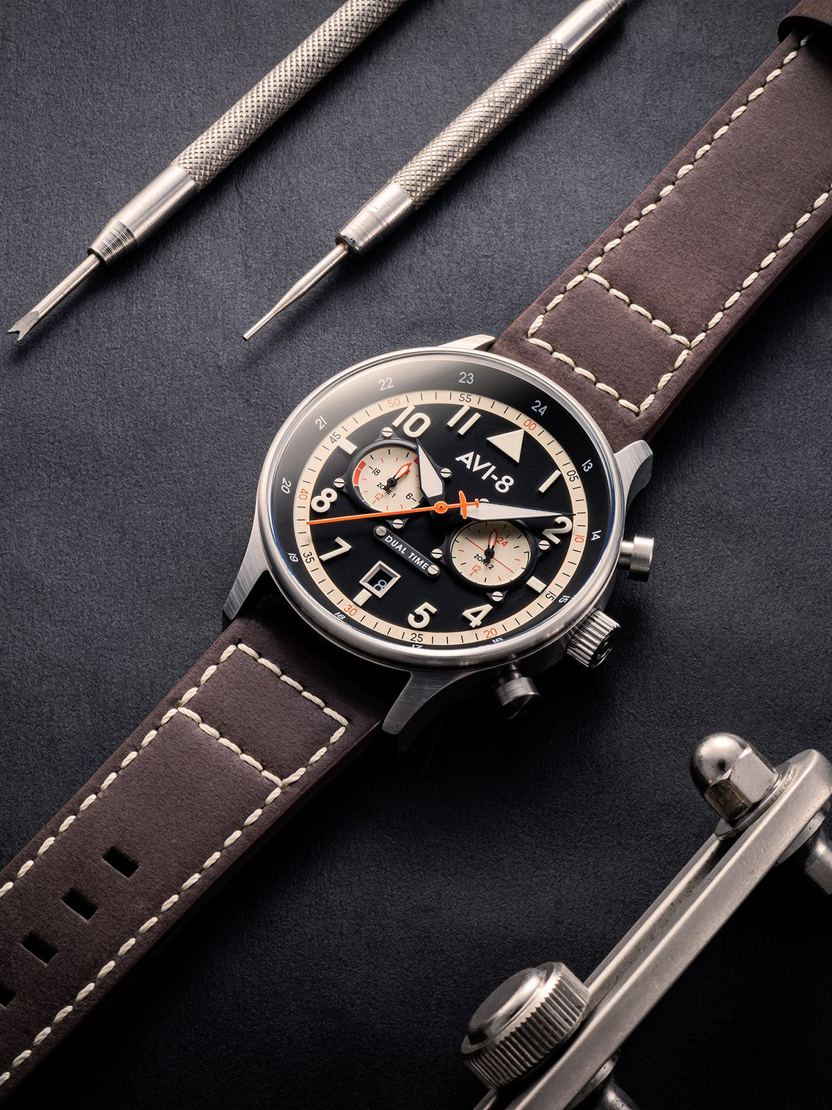 Hawker Hurricane Carey Dual Time Manston | Black Dial – Watch Gang
