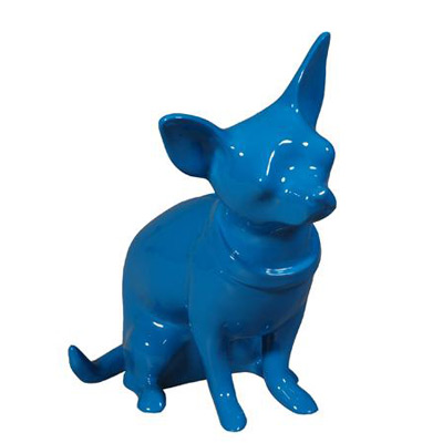 CHIHUAHUA Sparebøsse, figur. BLÅ - Sparebøsse