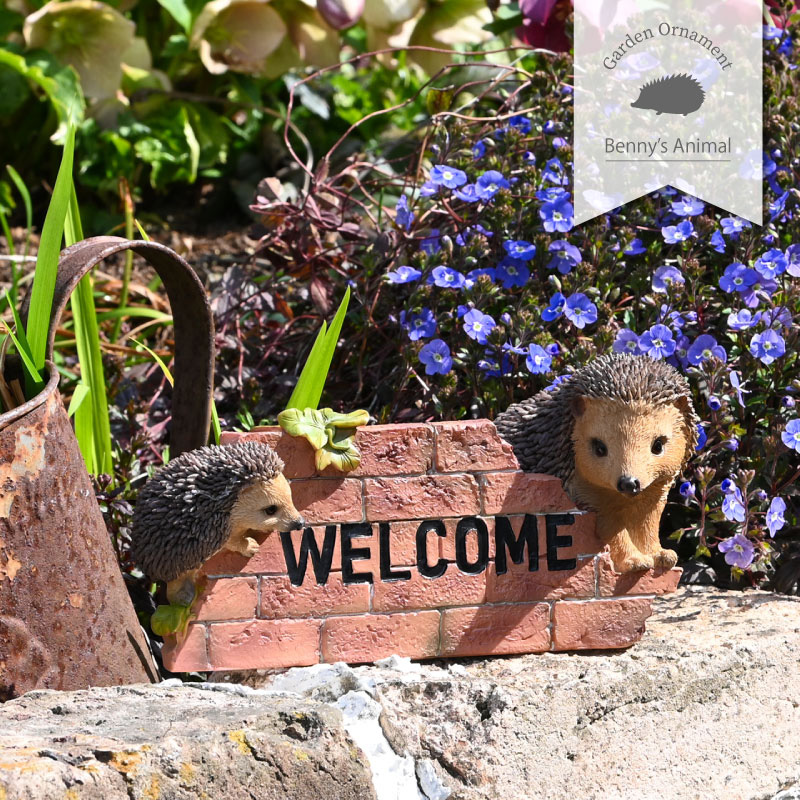 ガーデンオーナメント ウェルカム ハリネズミ 置物 オブジェ 屋外