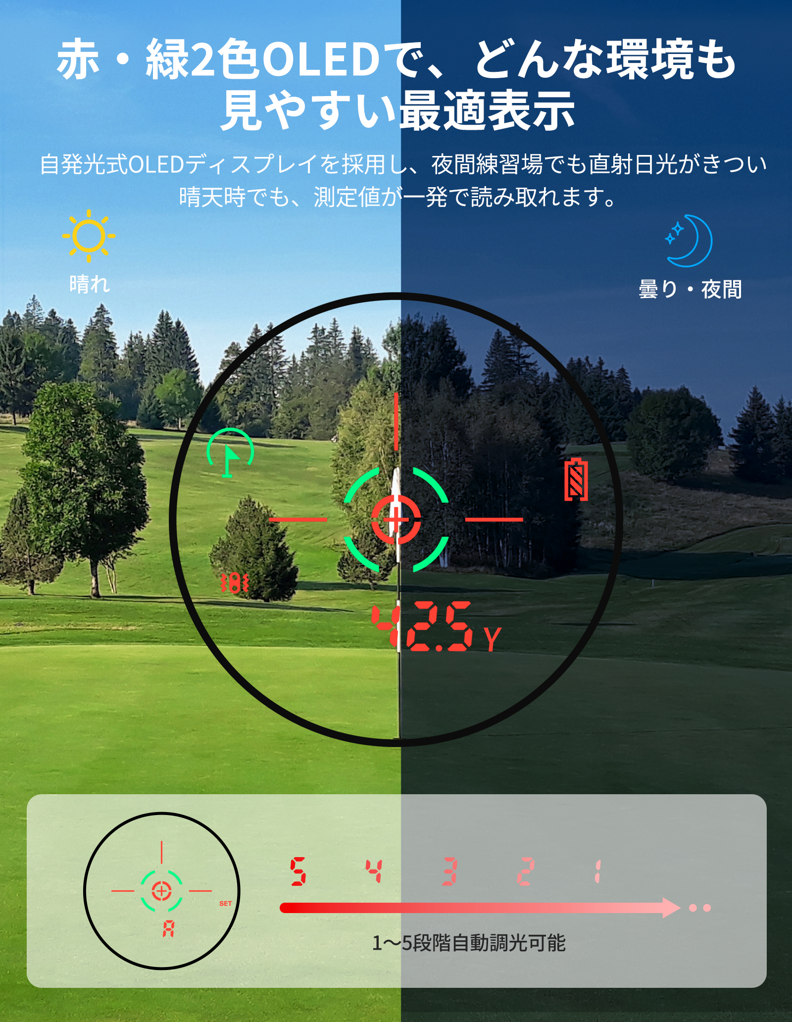 EENOUR EENOUR U2 ゴルフ距離計 赤緑OLED レーザー距離計 23mmの 超大