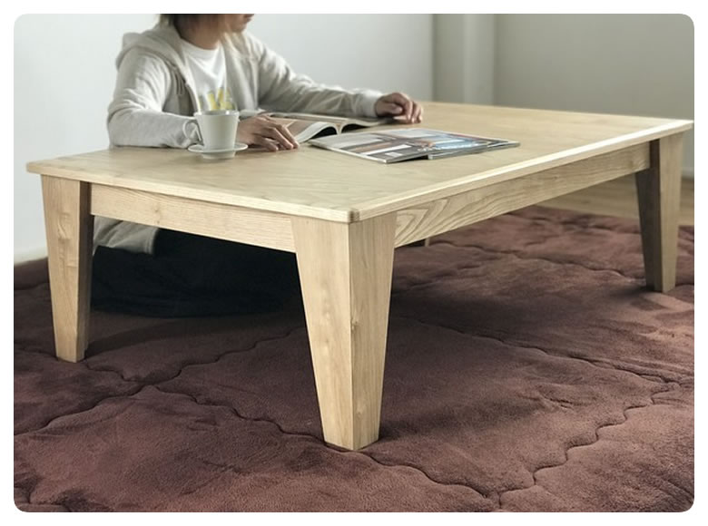 KUMAGREE(クマグリー）栗の木 角のこたつ 長方形 120×80cm こたつ 角型