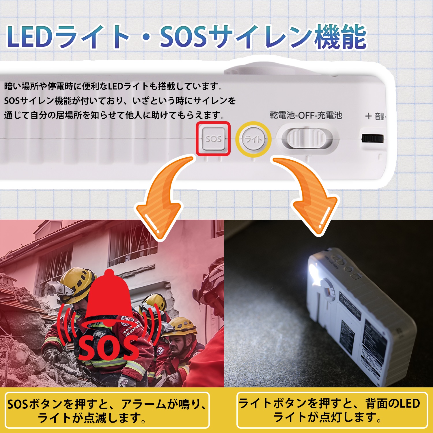 SUCCUL（サクル） 防災ラジオ ワイドFM対応 ワンセグテレビラジオ