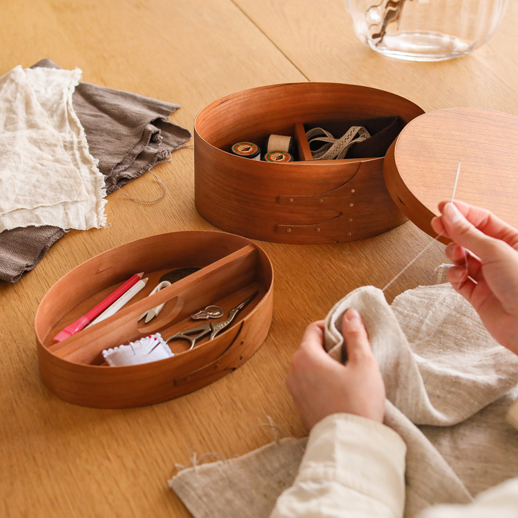 シェーカー ソーイングボックス 裁縫箱 収納 ボックス オーバル 楕円