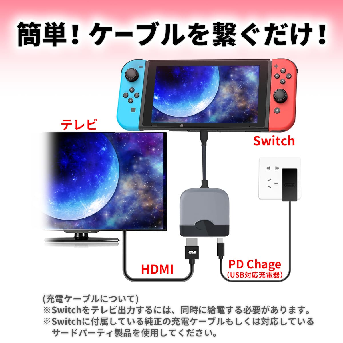 FIRME（フィルミ） Nintendo Switch ドック ケーブル アクセサリー
