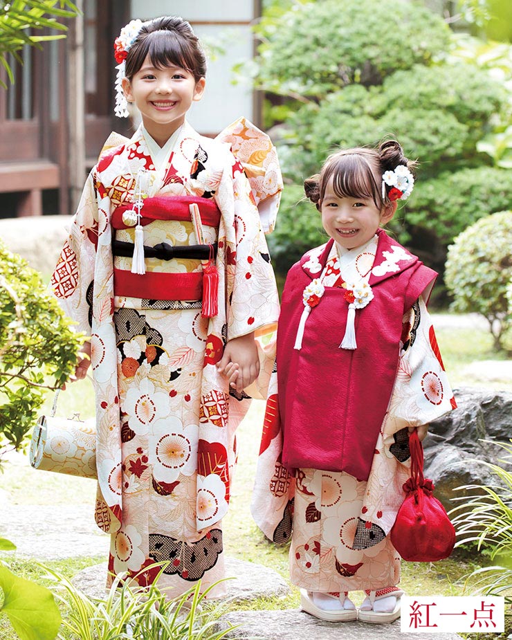 最高級 七五三 被布 3才用 女児 着物 セット 正絹 桜に松 オフ白 SPF
