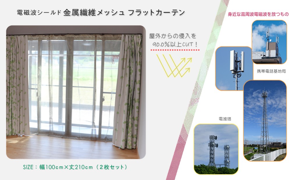 電磁波防止 電磁波対策 電磁波シールド 金属繊維メッシュ フラット