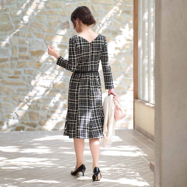 mimigrant ワンピース レディース 上品 エミリー タータンチェック