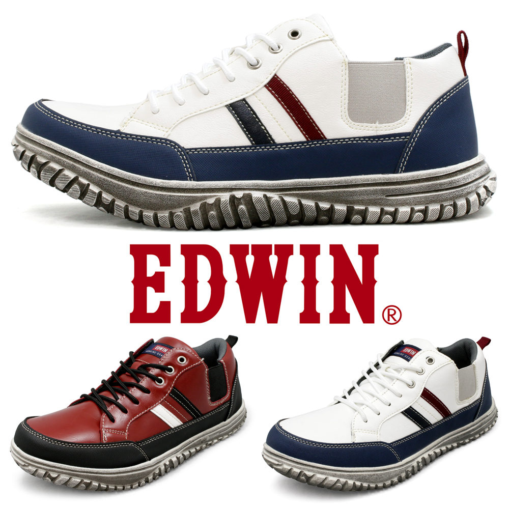 EDWIN（エドウィン） 4E 幅広 軽量 スニーカー メンズ カジュアル