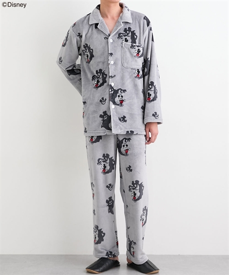 ニッセン（nissen） パジャマ メンズ フランネル 前開き ミッキー