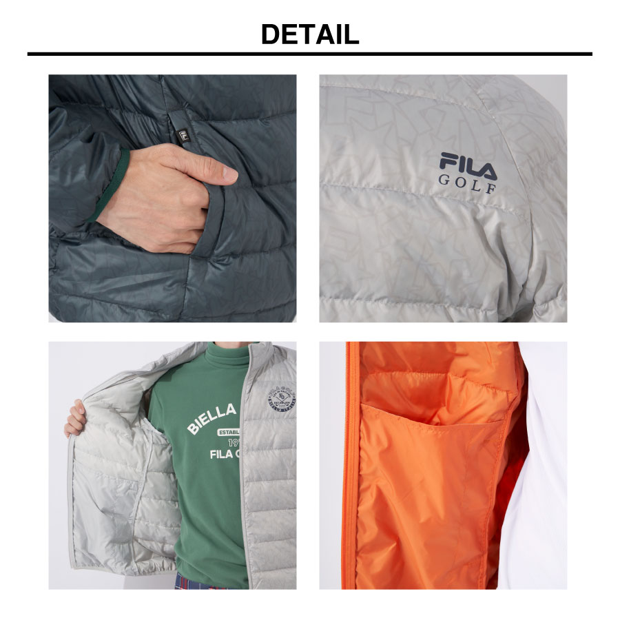 FILA（フィラ） メンズ ライトダウン ジャケット アウター 撥水加工