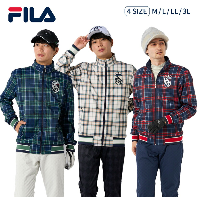FILA（フィラ） ゴルフウェア メンズ ボンディングブルゾン チェック柄