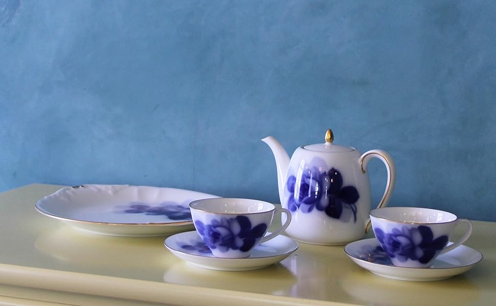 大倉陶園 【大倉陶園直営店】 ブルーローズ（8211） 湯呑5客揃 日本製