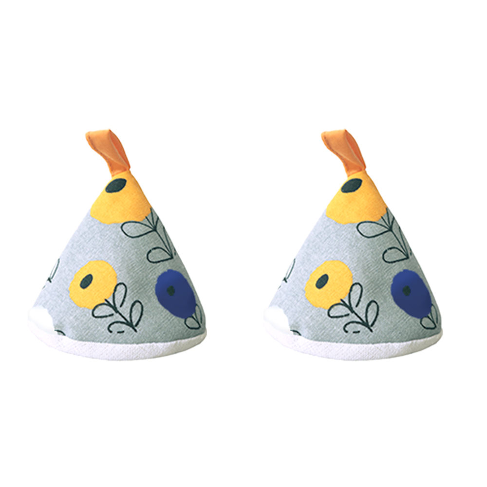 鍋つかみ 三角 2個セット 北欧 おし ゃれ 耐熱 小さい 鍋摘み 布