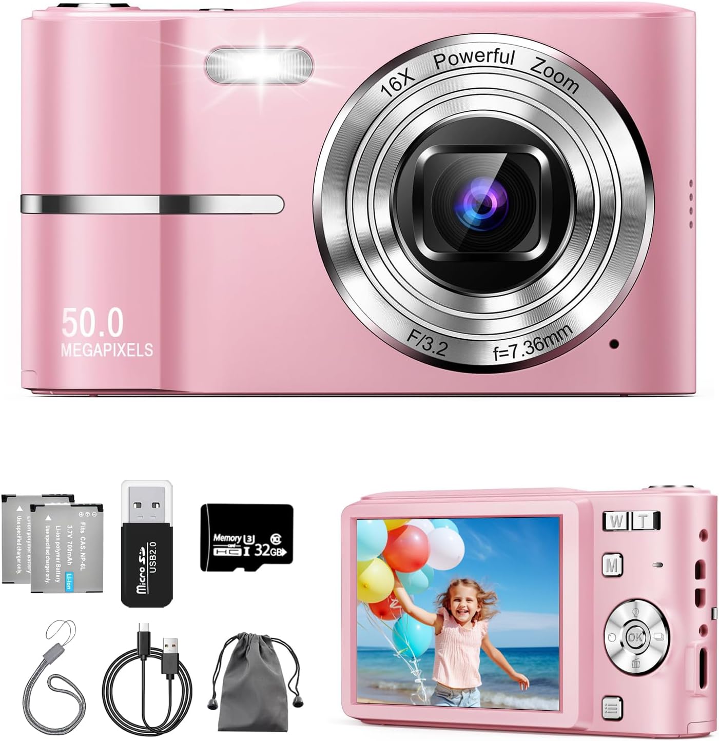 デジタルカメラ デジカメ コンパクト FHD動画撮影 5000万画素