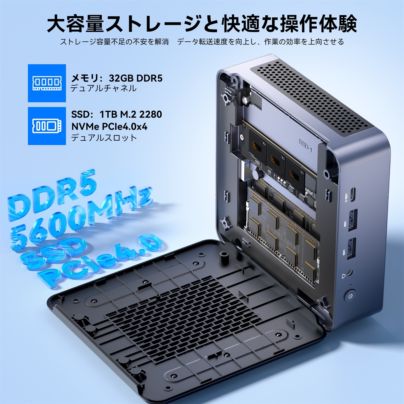 NiPoGi ミニpc Ryzen 7 8745HS mini pc 32GB DDR5 1TB M.2 NVME ミニ