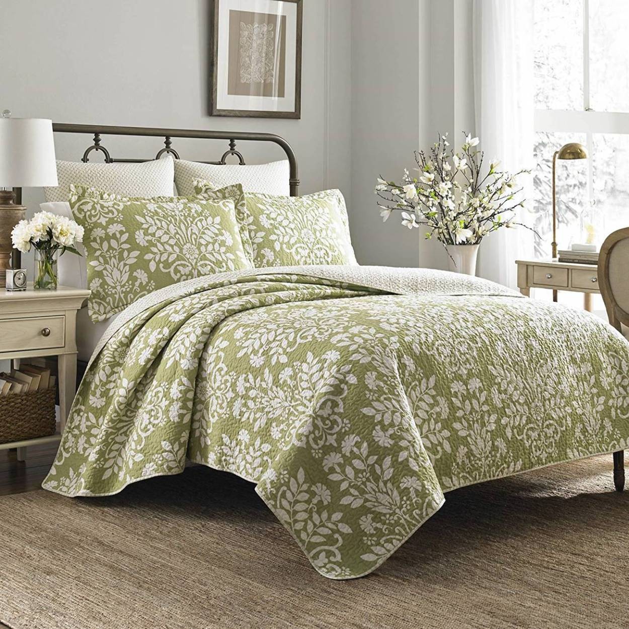 LAURA ASHLEY（ローラアシュレイ） ベッドカバー ピロカバー 3点セット