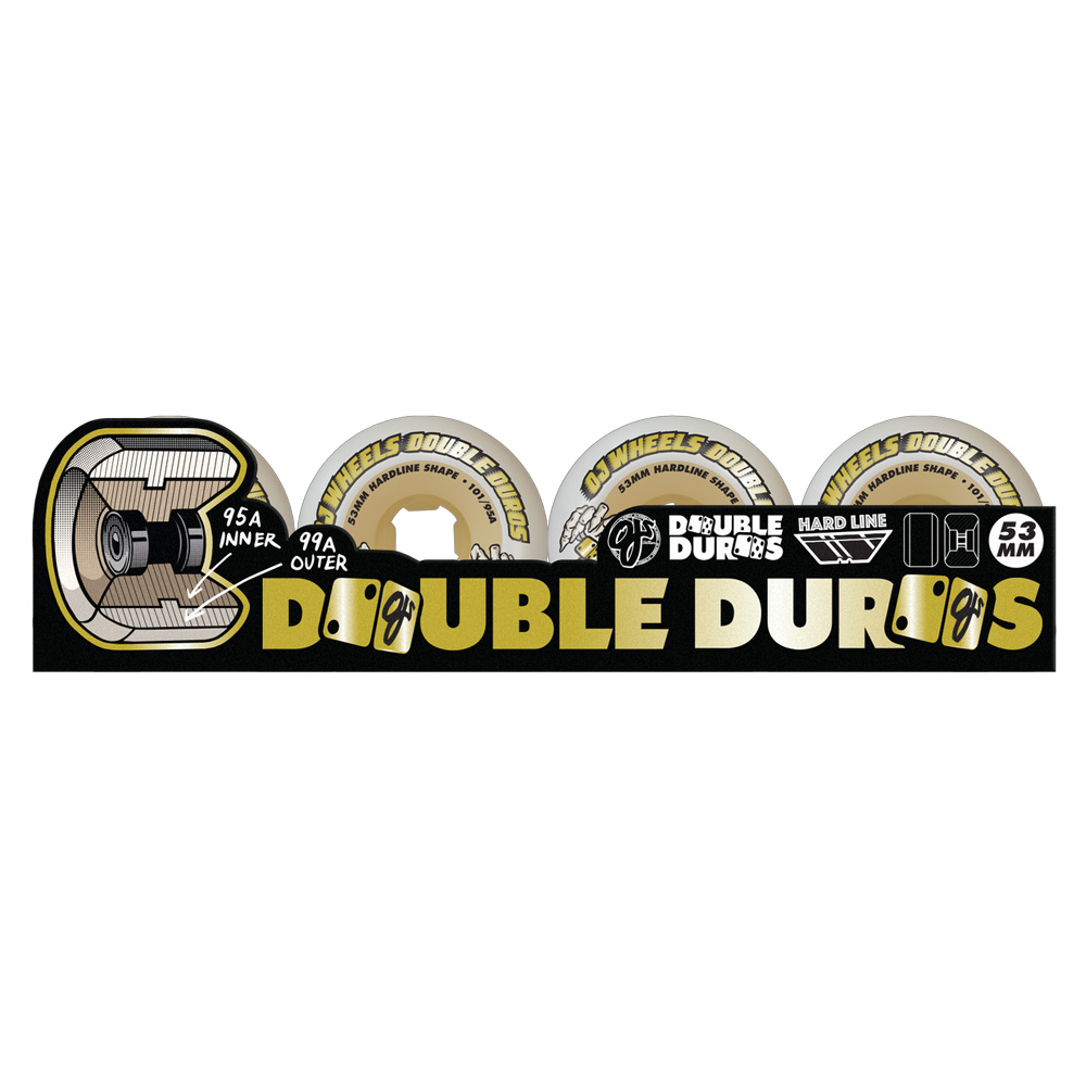 オージェイウィール OJ WHEELS 53mm DOUBLE DURO WHITE/GUM HARDLINE