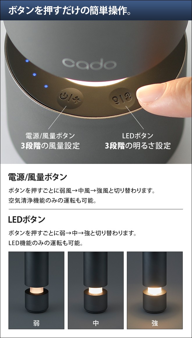cado ポータブル加湿器の特典 空気清浄機 LEAF ポータブル MP-C30