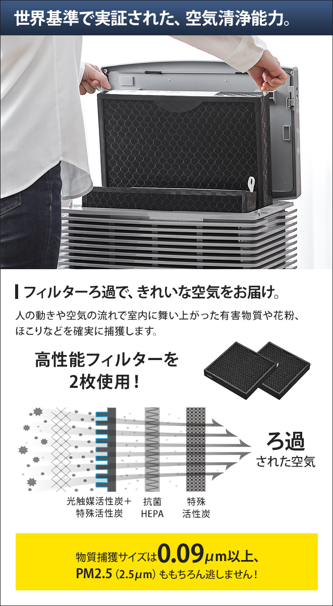 LEAF 交換用フィルター cado カドー 空気清浄機用フィルター 2枚セット