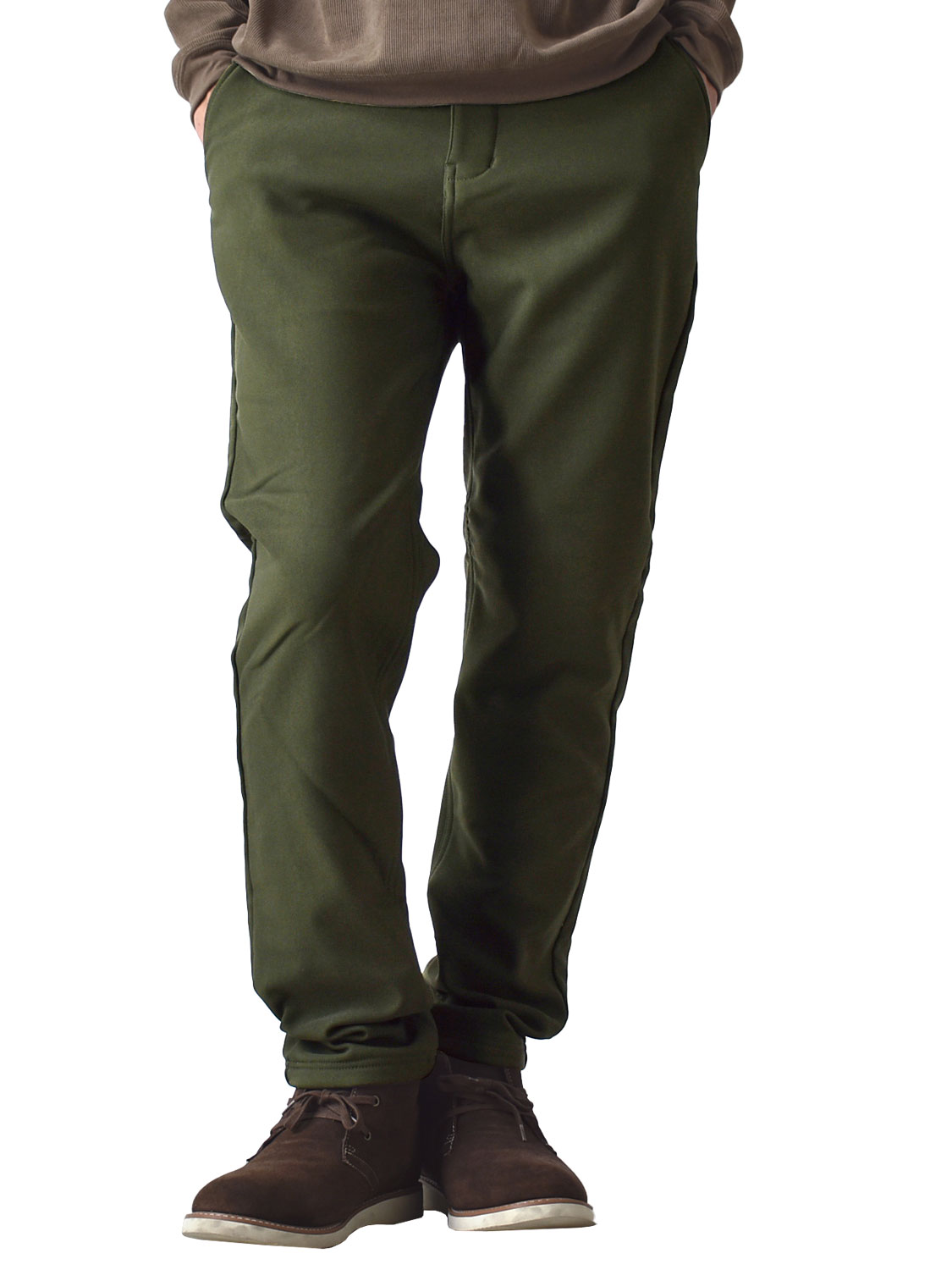 ARONA 裏起毛パンツ メンズ ストレッチチノパン 暖か 裏フリース 秋冬