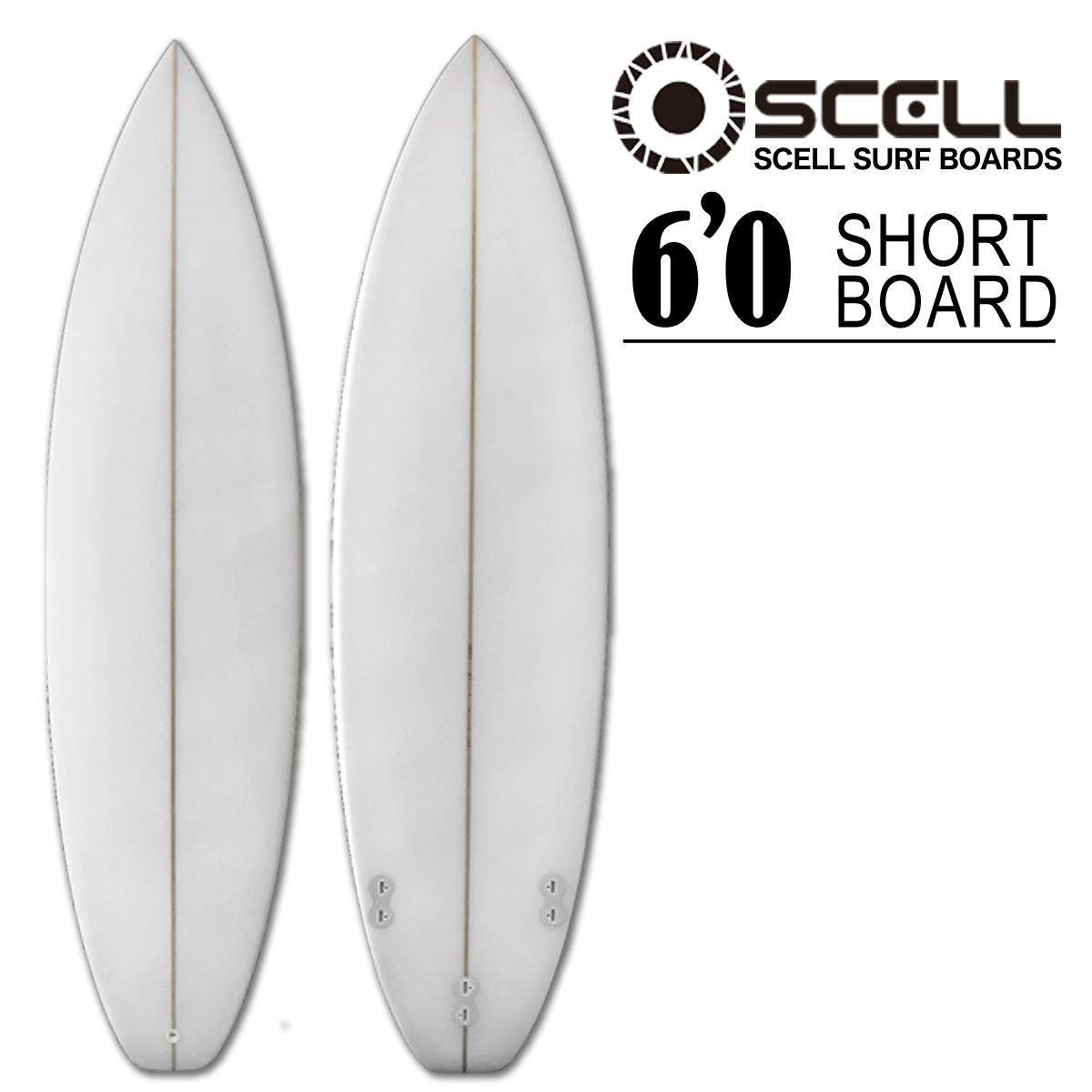 SCELLセル サーフィン サーフボード ショートボード クリア 6'0