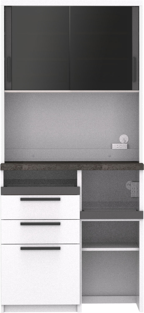 パモウナ 食器棚 スリム 幅90cm 奥行45cm 高さ198cm SY 完成品 棚 国産