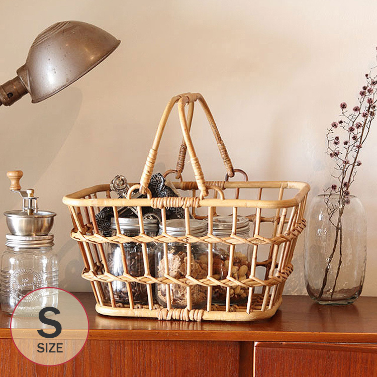 ナチュラル雑貨 シンプル トランク風 収納 収納箱 バスケット ラタン