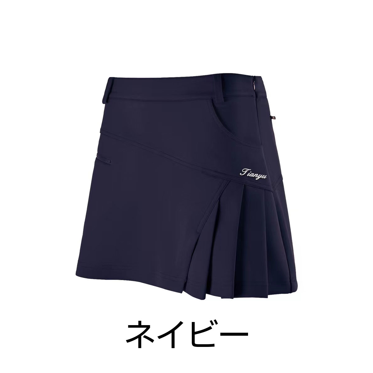 ゴルフスカート レディース インナーパンツ付き プリーツスカート 無地
