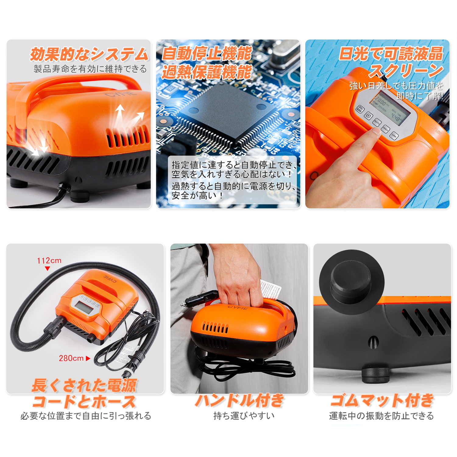 3-5日限定10倍P付] 電動エアーポンプ SUP用 空気入れ 空気抜き 電動