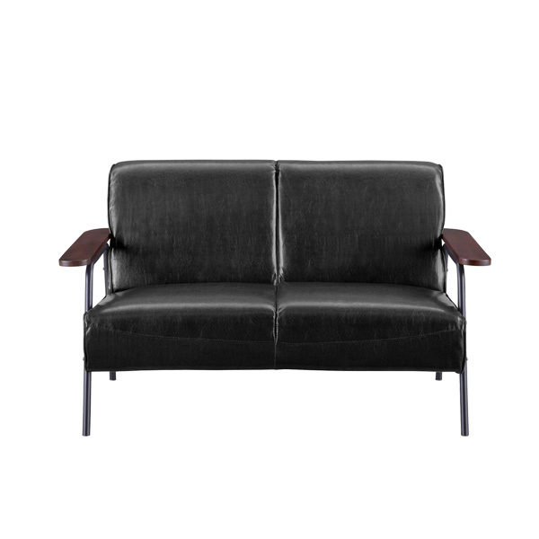 ソファ ヴィンテージ風 2人掛け 幅136cm バイキャストレザー アイアン