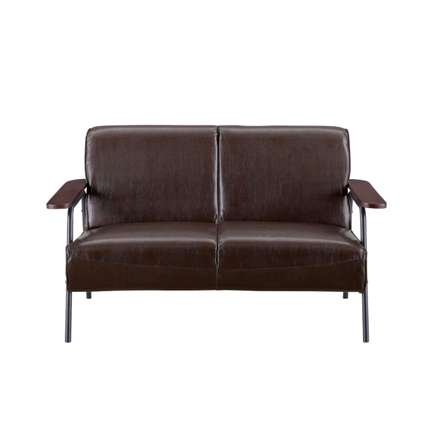 ソファ ヴィンテージ風 2人掛け 幅136cm バイキャストレザー アイアン