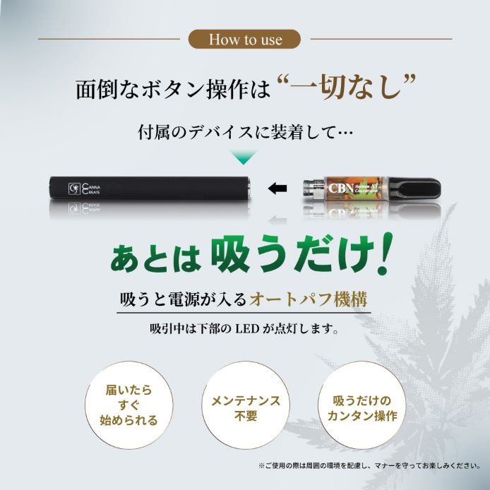 CBNリキッド カートリッジ スターターセット 高濃度 85％ CBN CBD CBG