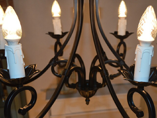 天井照明 シャンデリア 6灯 リリィ6Mホワイト 6畳 8畳 アイアン