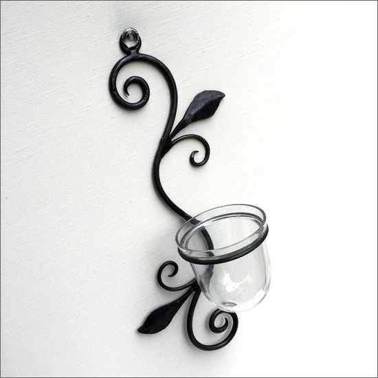 アイアン 壁掛け ガラスカップ シングル 壁掛けフラワーベース